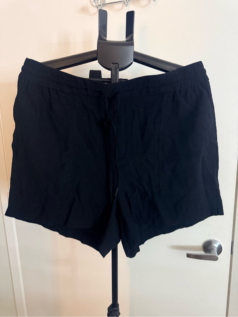 Kersh Black Elastic Drawstring Athletic Shorts